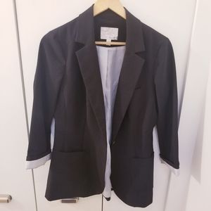 Dynamite Black Open-Front Blazer